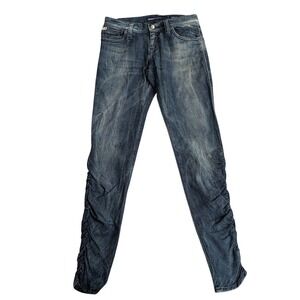 MISS SIXTY Collection Skinny Jeans Ruched Legs Made in Italy Size 27‎ Y2K